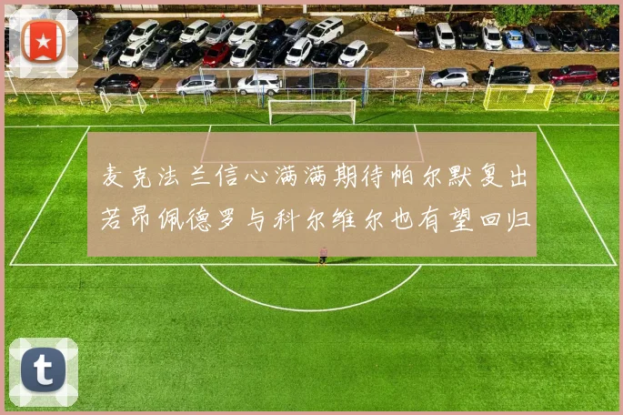 麦克法兰信心满满期待帕尔默复出若昂佩德罗与科尔维尔也有望回归